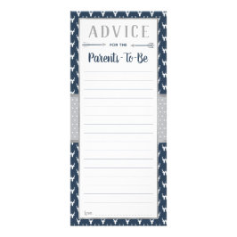 Woodland Deer Advies Kaart, Baby shower, Navy, Gri Reclamekaart