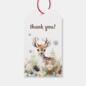Woodland Deer Animal Baby shower Dank u Cadeaulabel (Voorkant)