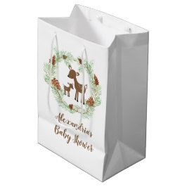 Woodland Deer Animals Baby shower Gift Bag Medium Cadeauzakje