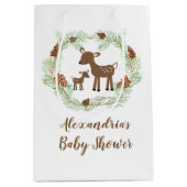 Woodland Deer Animals Baby shower Gift Bag Medium Cadeauzakje (Voorkant)