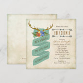  Woodland Deer Antler Baby shower Kaart (Voorkant / Achterkant)