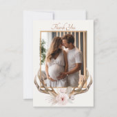 Woodland Deer Antlers Baby shower Dank u kaart – (Voorkant)
