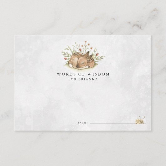 Woodland Deer Baby shower Advice Kards Informatiekaartje (Voorkant)