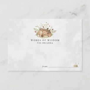 Woodland Deer Baby shower Advice Kards Informatiekaartje