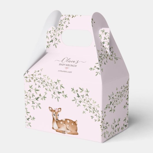 Woodland Deer Baby shower Bedankdoosjes (Voorkant Zijde)