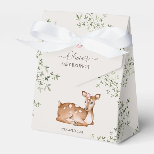 Woodland Deer Baby shower Bedankdoosjes (Voorkant Zijde)