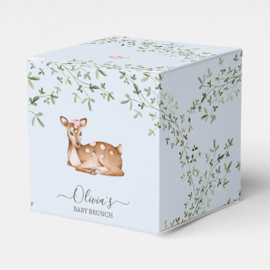 Woodland Deer Baby shower Bedankdoosjes (Voorkant Zijde)