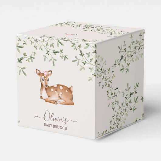 Woodland Deer Baby shower Bedankdoosjes (Voorkant Zijde)