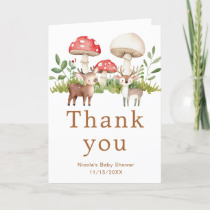 Woodland Deer Baby shower Bedankkaart