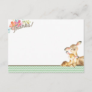 Woodland Deer Baby shower Bedankt Card