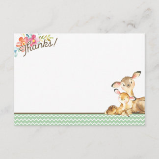 Woodland Deer Baby shower Bedankt Card