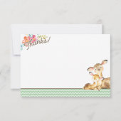 Woodland Deer Baby shower Bedankt Card (Voorkant)