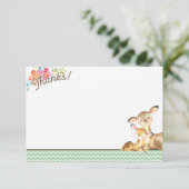 Woodland Deer Baby shower Bedankt Card (Staand voorkant)