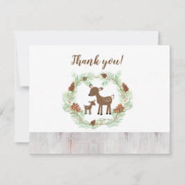 Woodland Deer Baby shower Bedankt voor je opmerkin Kaart
