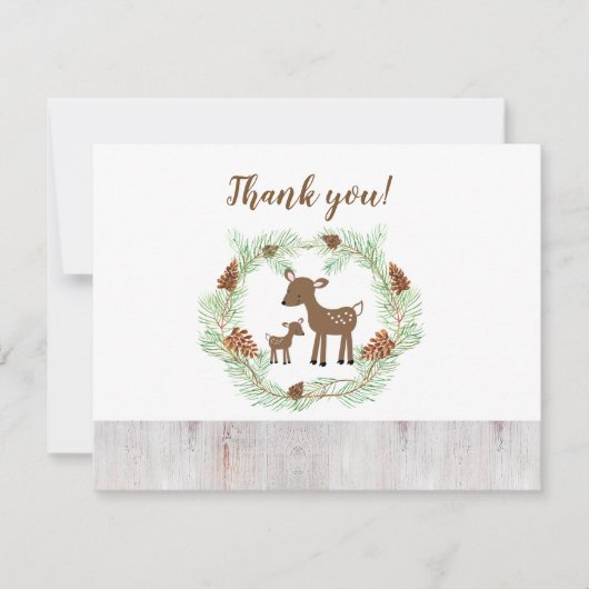 Woodland Deer Baby shower Bedankt voor je opmerkin Kaart (Voorkant)