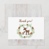 Woodland Deer Baby shower Bedankt voor je opmerkin Kaart (Voorkant / Achterkant)