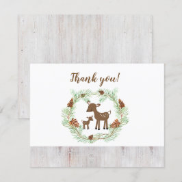 Woodland Deer Baby shower Bedankt voor je opmerkin Kaart