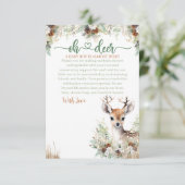 Woodland Deer Baby shower Boy Bedankkaart (Staand voorkant)