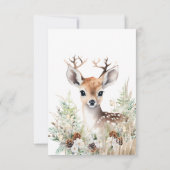 Woodland Deer Baby shower Boy Bedankkaart (Achterkant)