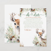 Woodland Deer Baby shower Boy Bedankkaart (Voorkant / Achterkant)