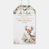 Woodland Deer Baby shower Boy Cadeaulabel (Achterkant)