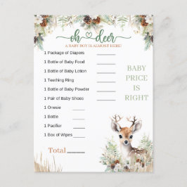 Woodland Deer Baby shower Boy Game Briefkaart