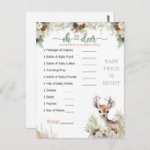 Woodland Deer Baby shower Boy Game Briefkaart (Voorkant / Achterkant)