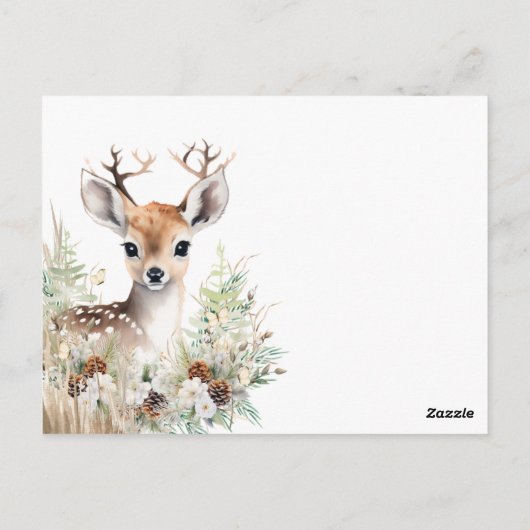 Woodland Deer Baby shower Boy Game Briefkaart (Achterkant)