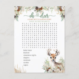 Woodland Deer Baby shower Boy Game Briefkaart