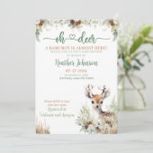 Woodland Deer Baby shower Boy Kaart (Staand voorkant)