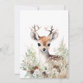 Woodland Deer Baby shower Boy Kaart (Achterkant)