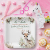 Woodland Deer Baby shower Boy Papieren Bordje (Feest)