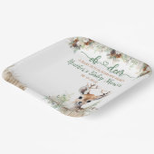 Woodland Deer Baby shower Boy Papieren Bordje (Gebogen)