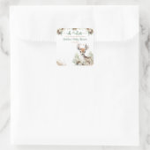 Woodland Deer Baby shower Boy Vierkante Sticker (Tas)