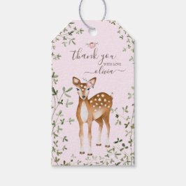 Woodland Deer Baby shower Cadeaulabel