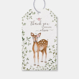 Woodland Deer Baby shower Cadeaulabel
