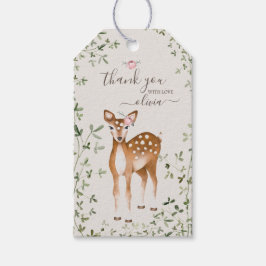 Woodland Deer Baby shower Cadeaulabel
