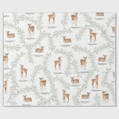 Woodland Deer Baby shower Cadeaupapier (Vlak)