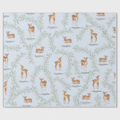 Woodland Deer Baby shower Cadeaupapier (Vlak)