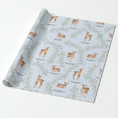 Woodland Deer Baby shower Cadeaupapier (Uitgerold)