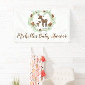 Woodland Deer Baby shower Custom Indoor Spandoek (Insitu)