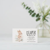 Woodland Deer Baby shower Diaper Raffle Informatiekaartje (Staand voorkant)