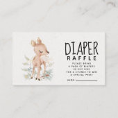 Woodland Deer Baby shower Diaper Raffle Informatiekaartje (Voorkant)
