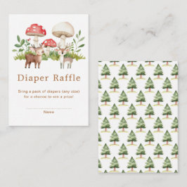 Woodland Deer Baby shower Diaper Raffle Informatiekaartje