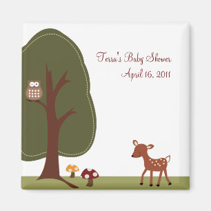 WOODLAND DEER Baby shower Favor Magnet