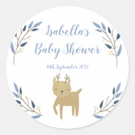 Woodland Deer Baby shower Favor Sticker