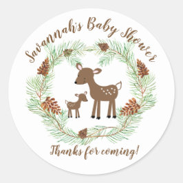 Woodland Deer Baby shower Favor Stickers