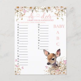 Woodland Deer Baby shower Game Briefkaart