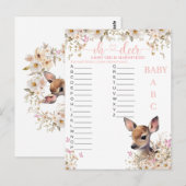 Woodland Deer Baby shower Game Briefkaart (Voorkant / Achterkant)