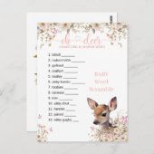 Woodland Deer Baby shower Game Briefkaart (Voorkant / Achterkant)